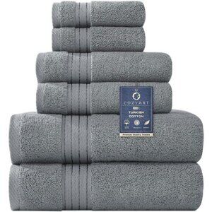Turkish Cotton Bath Towels Grey Hotel Quality 650GSM